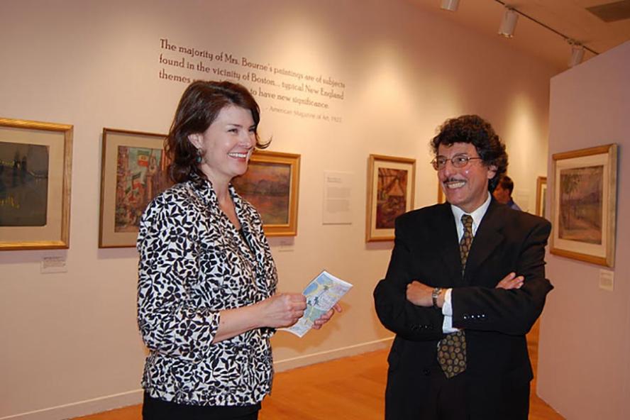 Angela Foss and Ken Turino in museum gallery
